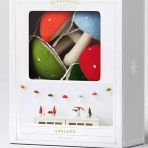 NWT - 6' Colorful Fabric Mushroom Christmas Decorative Wall Garland